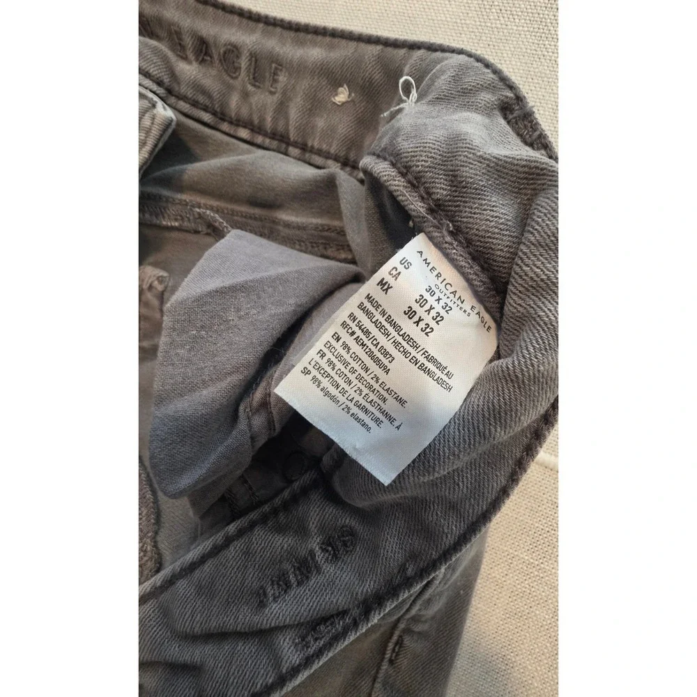American Eagle Ne(x)t Level Flex Slim Distressed Gray Jeans Mens 30x32